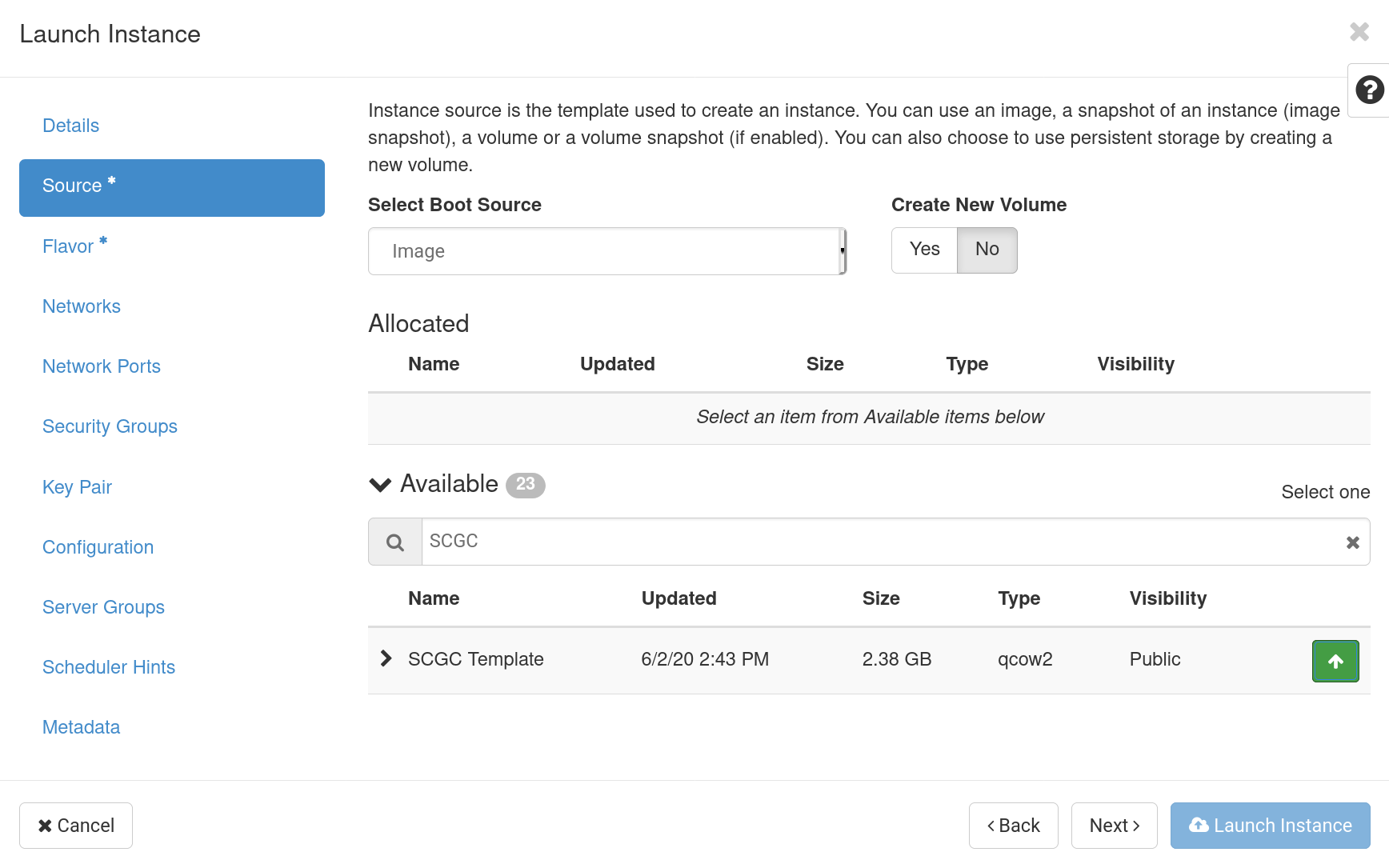 OpenStack VM Create - Source